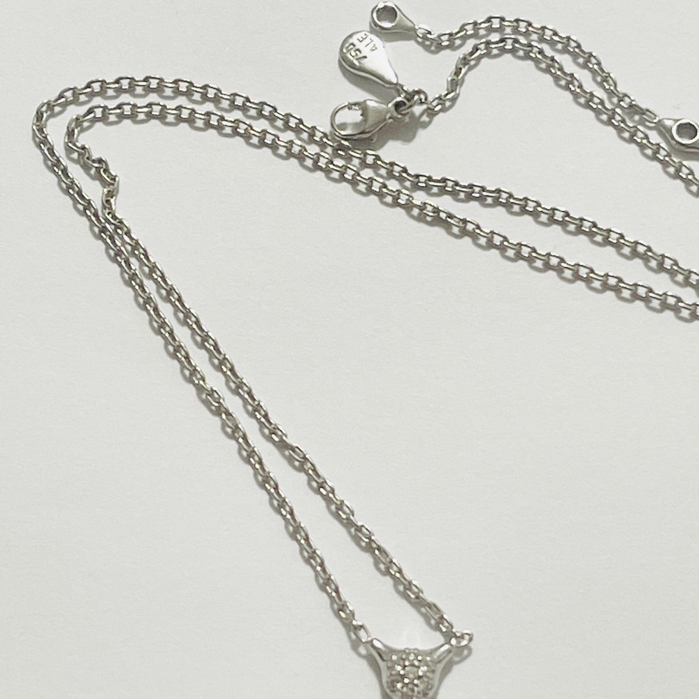 Dazzling Silver Necklace with Intricate Pendant